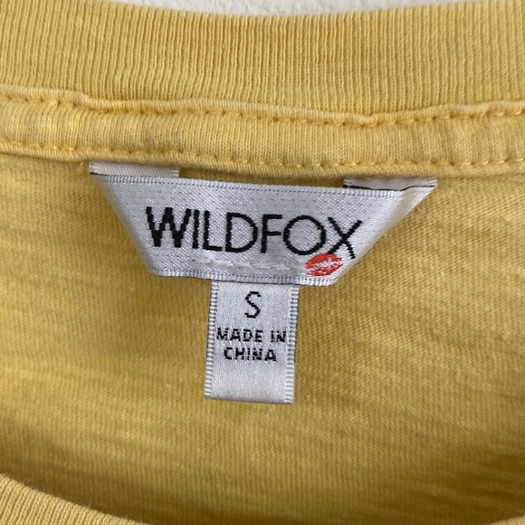 Wildfox Radiate Positivity Yellow Hippie Retro Daisy Peace Sign Tee Shirt - Picture 4 of 5